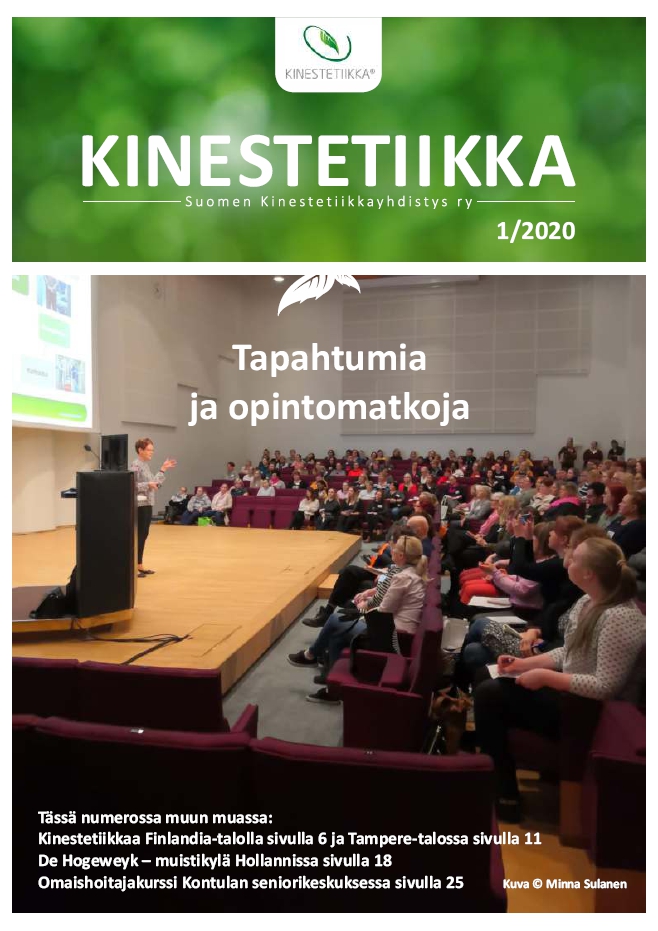 Kinestetiikka-lehden 1/2020 etusivun kuva